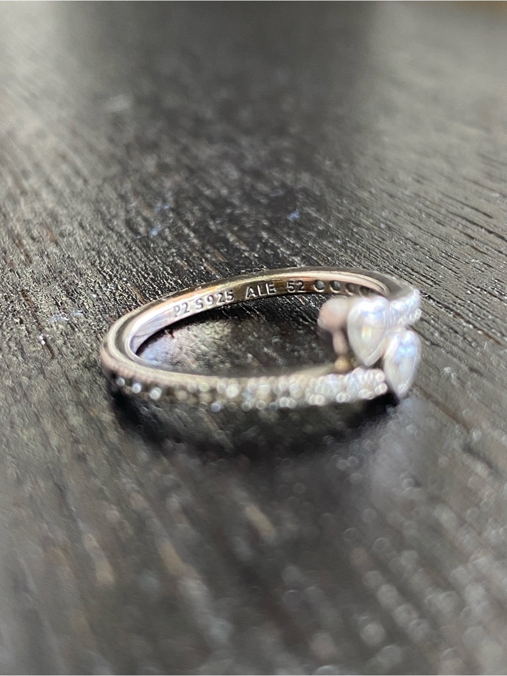 Pandora Sterling Silver Two Sparkling Hearts Ring - Picture 6 of 8